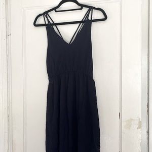 Navy blue midi crossback dress